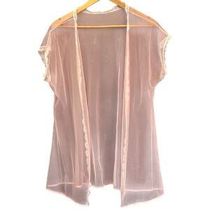Vintage Unbranded Sheer Mesh Kimono Robe Coquette Fairycore